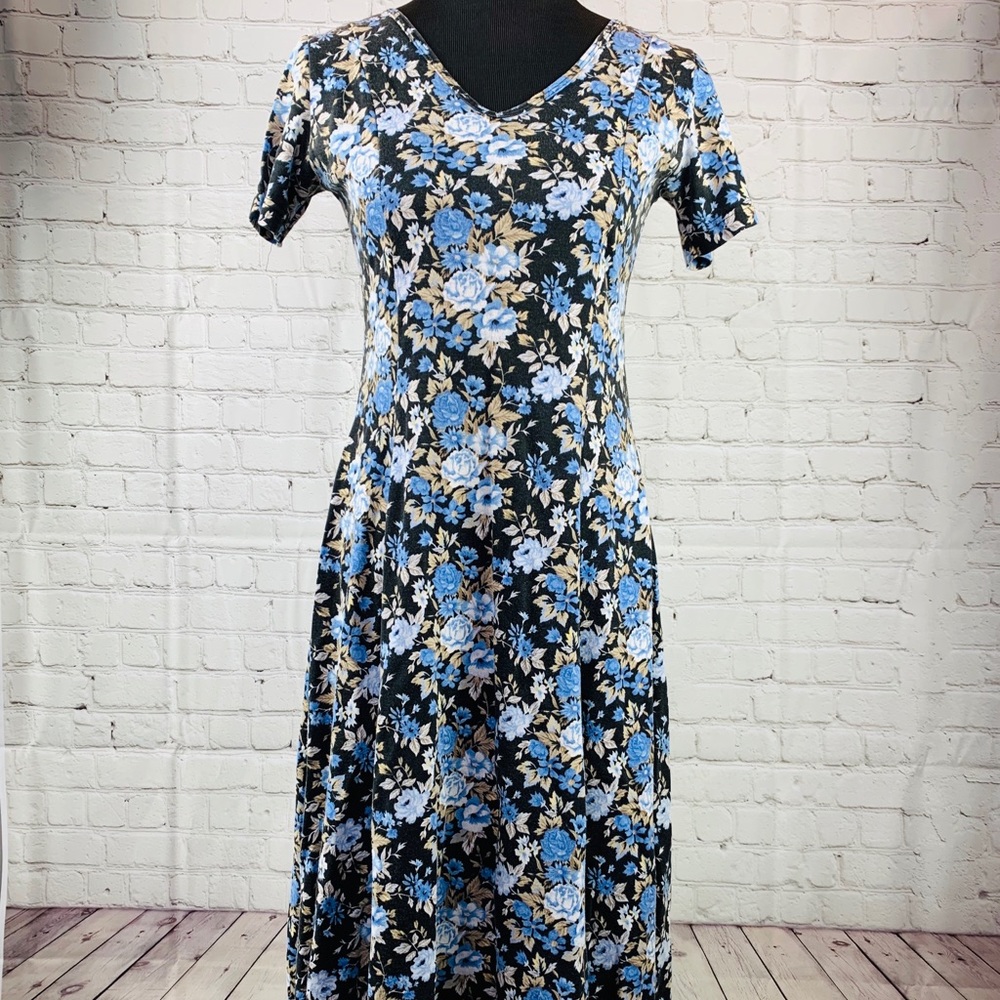 Vintage 90s Floral Prairie Grunge Maxi Dress S